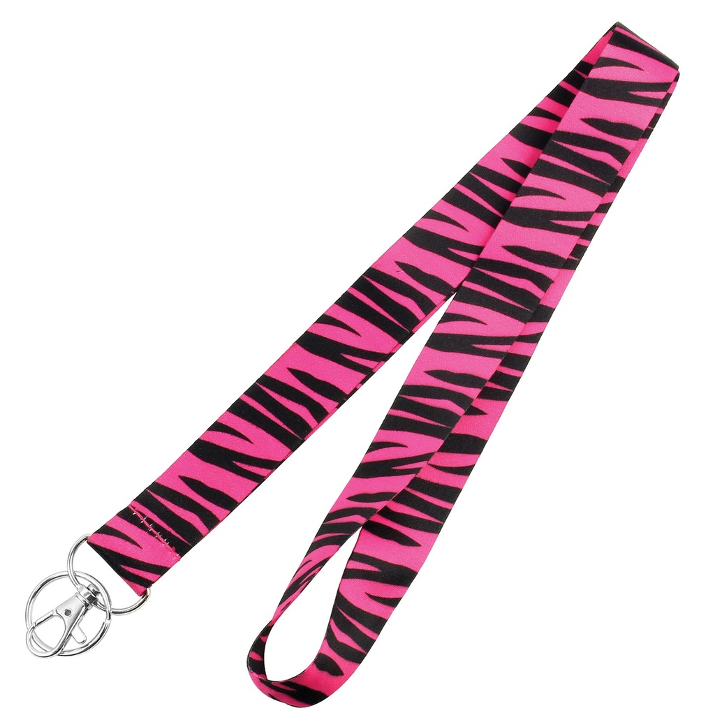 1IN W PINK/BLACK ZEBRA LANYARD
