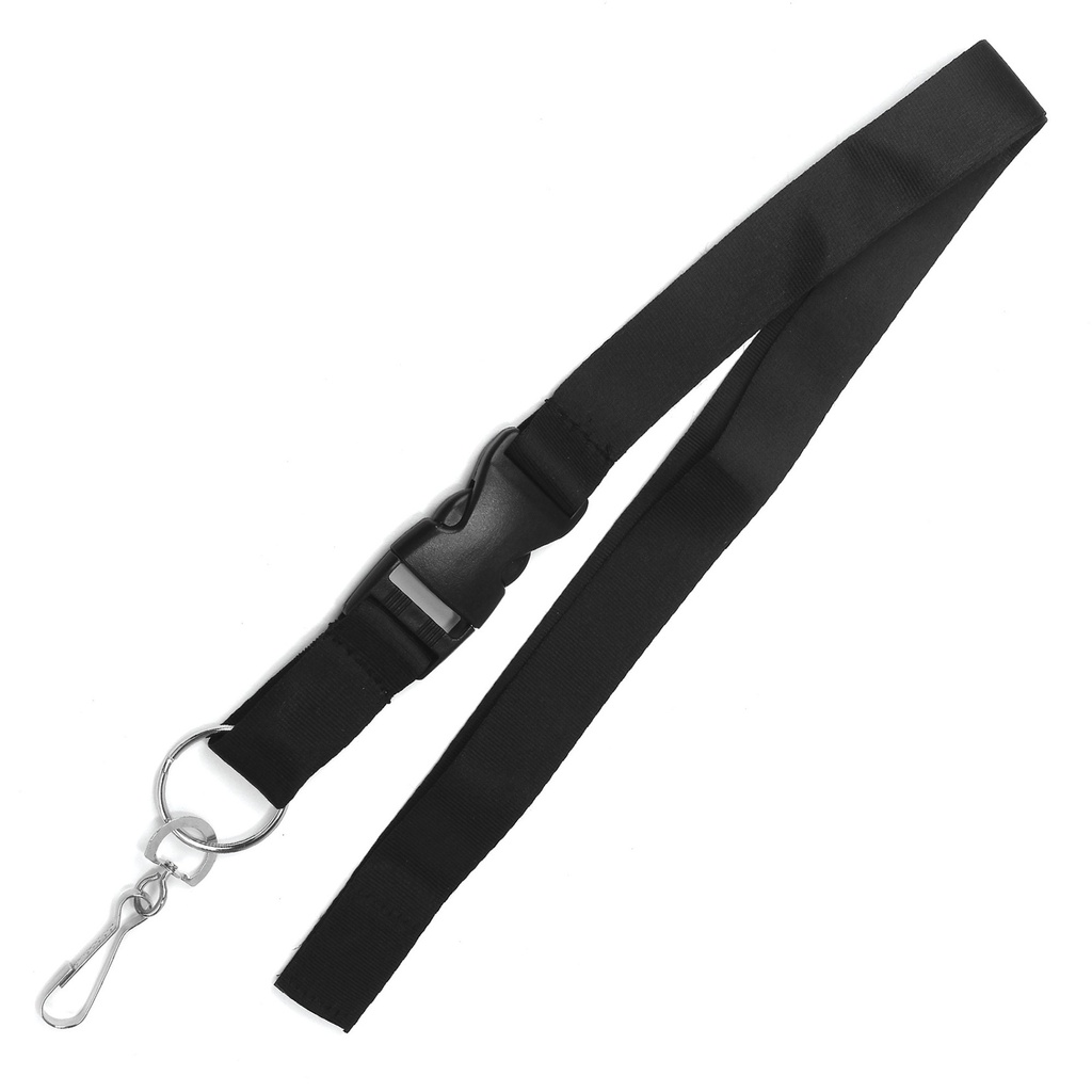 HD SOLID BLACK LANYARD