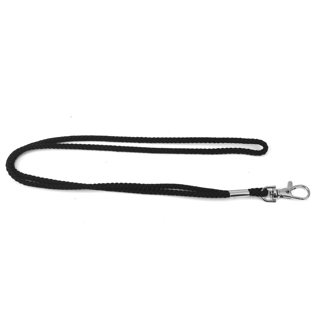 SOLID BLACK ROPE LANYARD