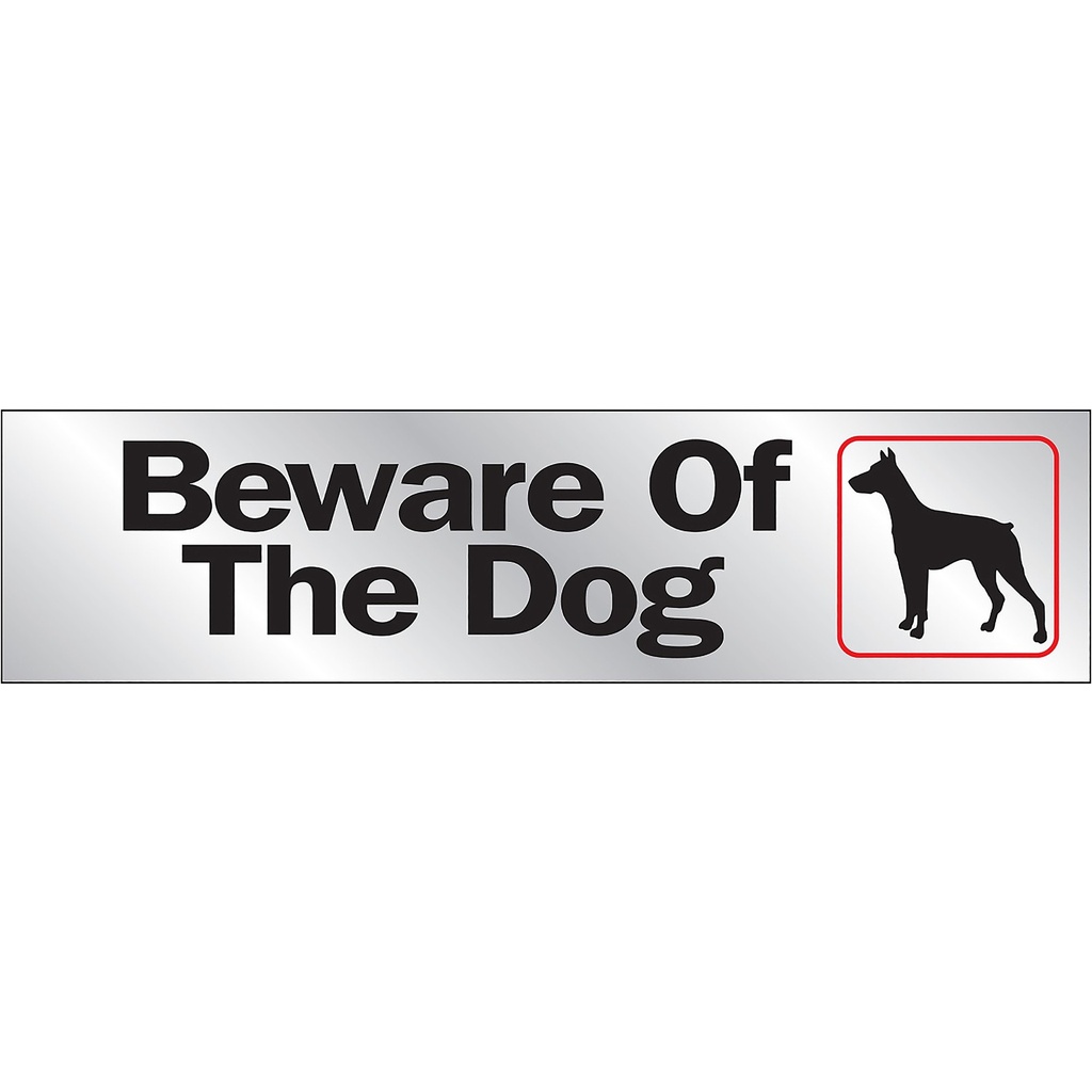 BEWARE OF DOG 2x8 Aluminum Sign