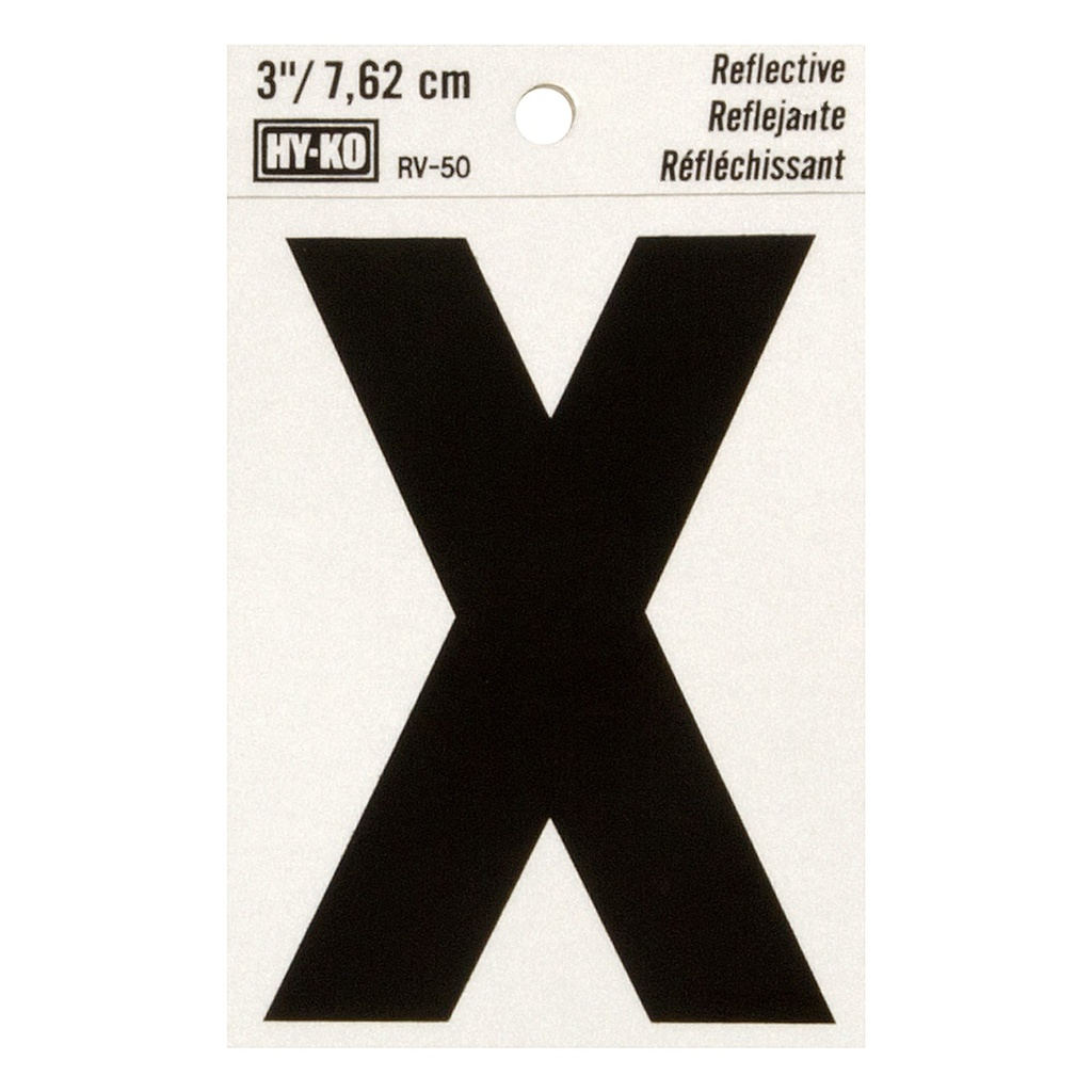3IN REFLECTIVE LTR X