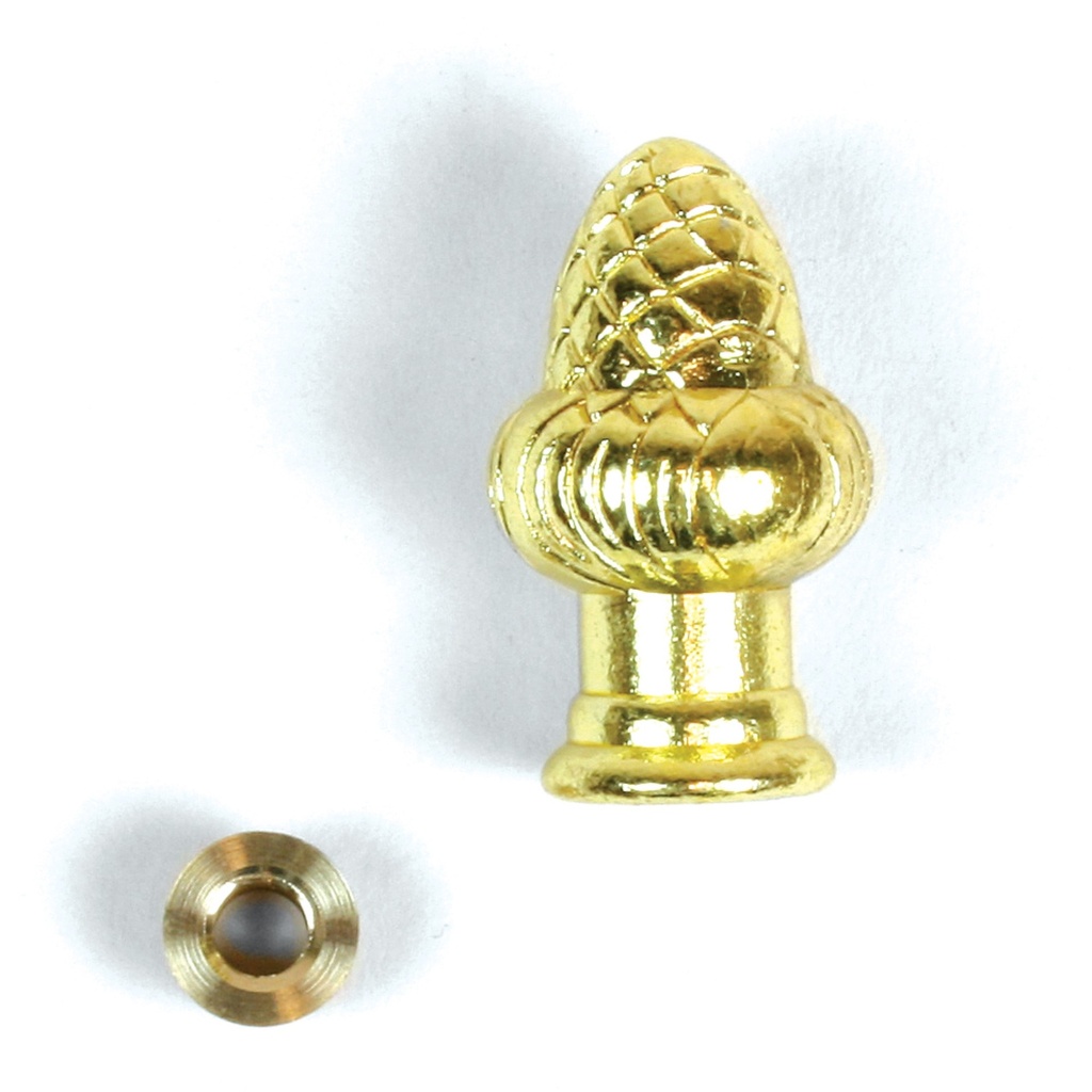 [MFC60104] FINIAL ACORN W/REDUCER BRASS F