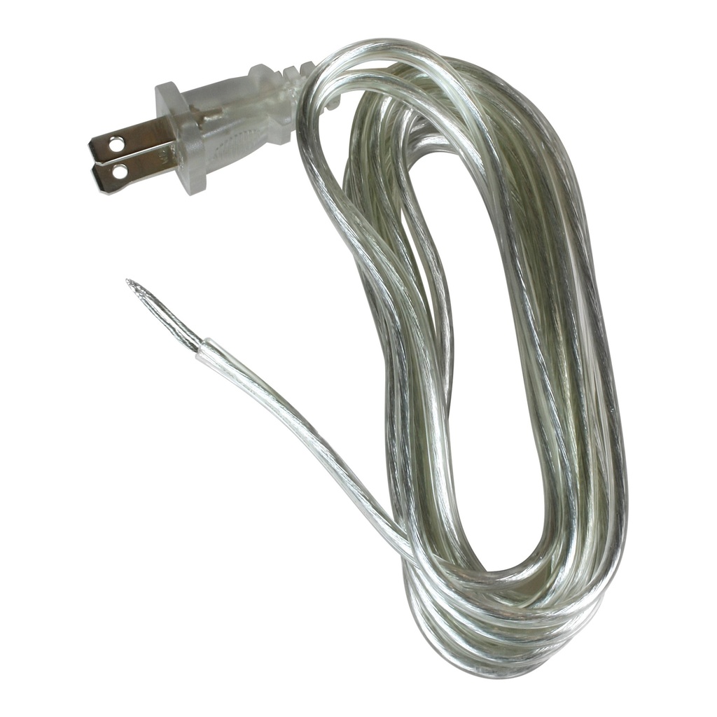 LAMP CORD 8' SILVER 18-2/SPT-2