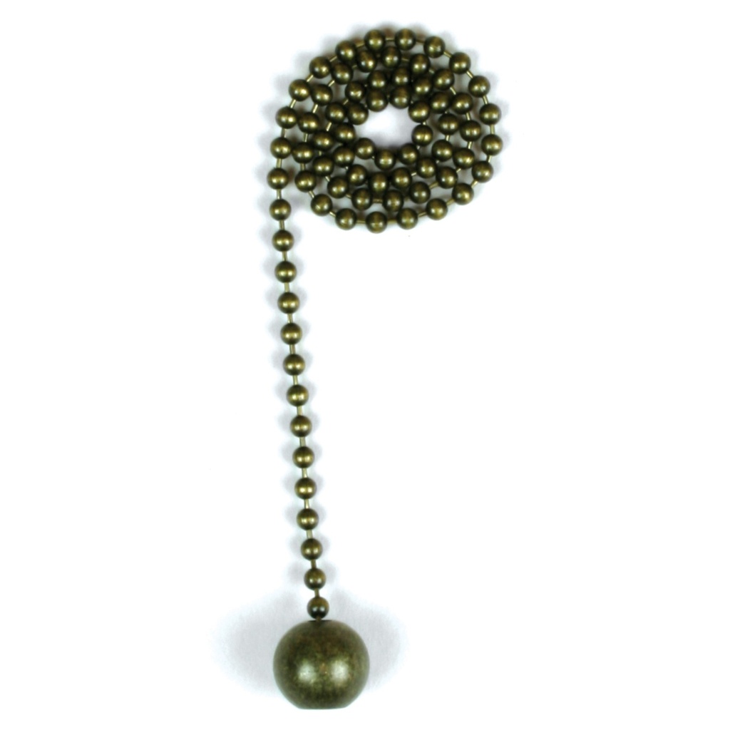 PULL CHAINRND ANT BRASS W/CHAI