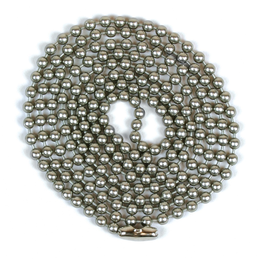 BEADED CHAIN#6 PEWTER3' W/CON