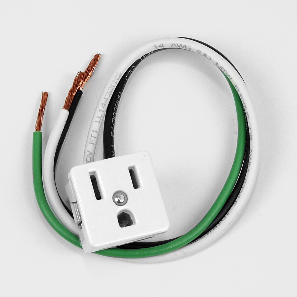 OUTLET 3 PRONG WHITE 3 WIRE LEA