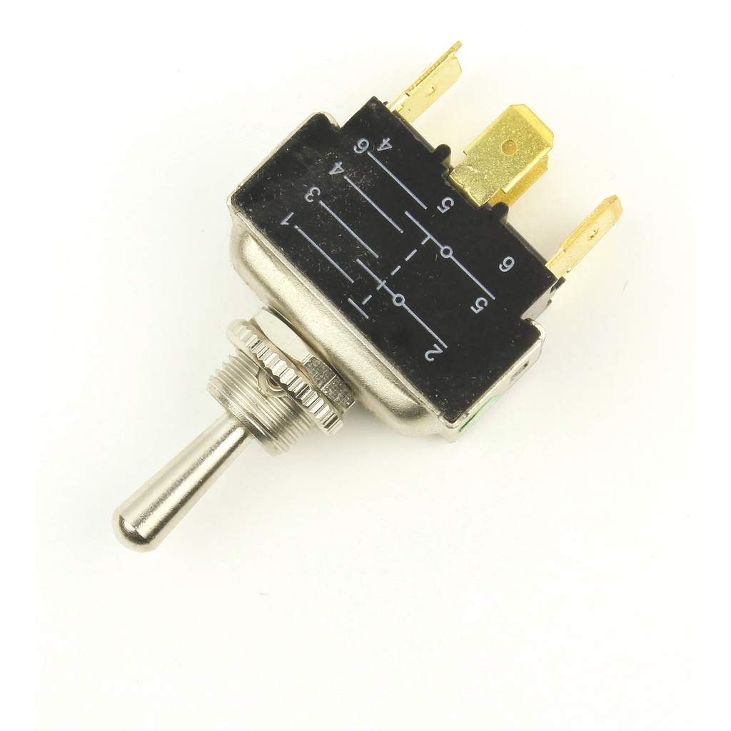 SWITCH TOGGLE DPDT ON/OFF/ON 6T