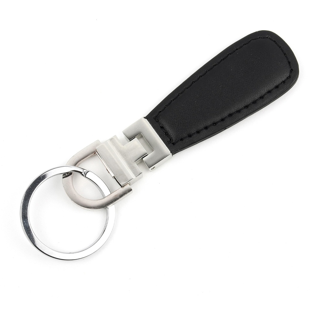 BLACK LEATHERETTE KEY RING