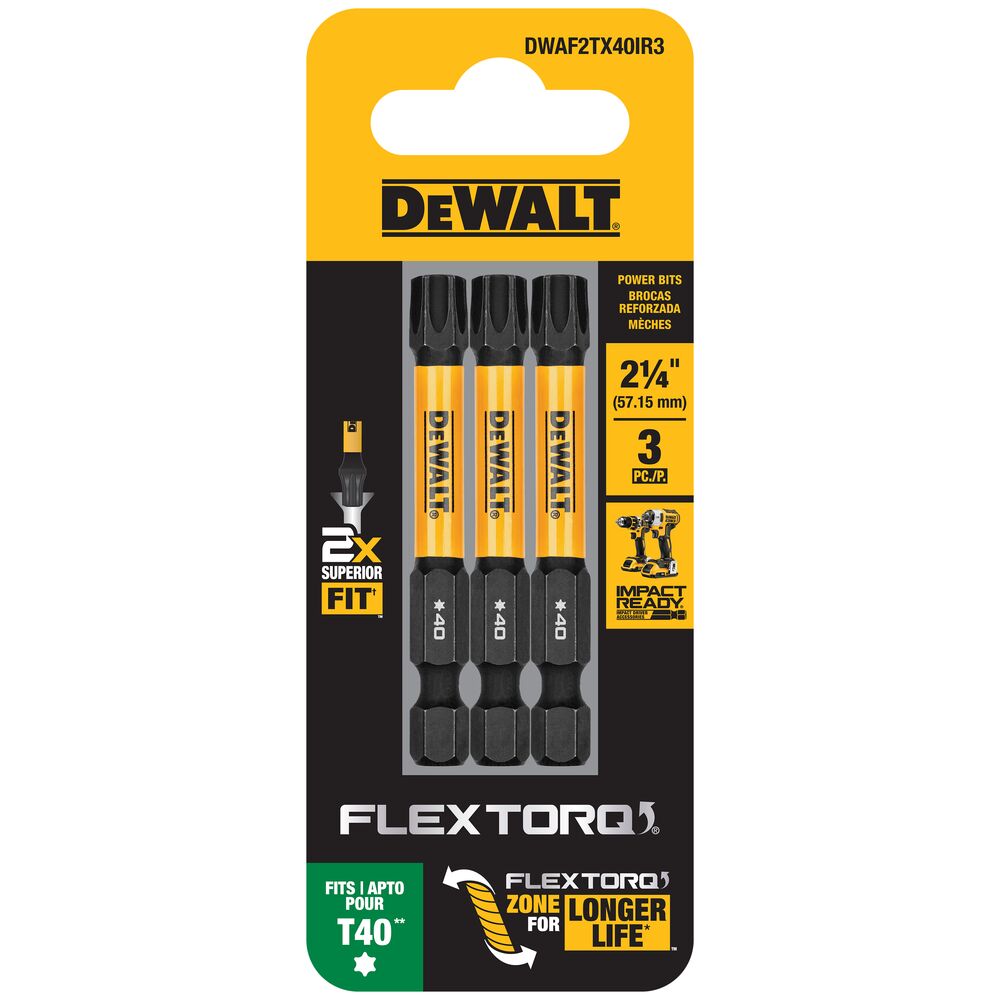 DEWALT Flextorq 1/4-in x 2-in Torx Impact Driver Bit (3-Piece)